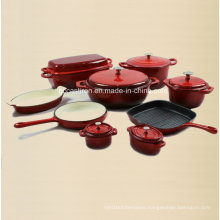 9PCS Enamel Cast Iron Cookware Set Supplier From China